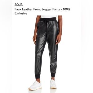 AQUA Faux Leather Front Jogger Pants $88 (NWT)